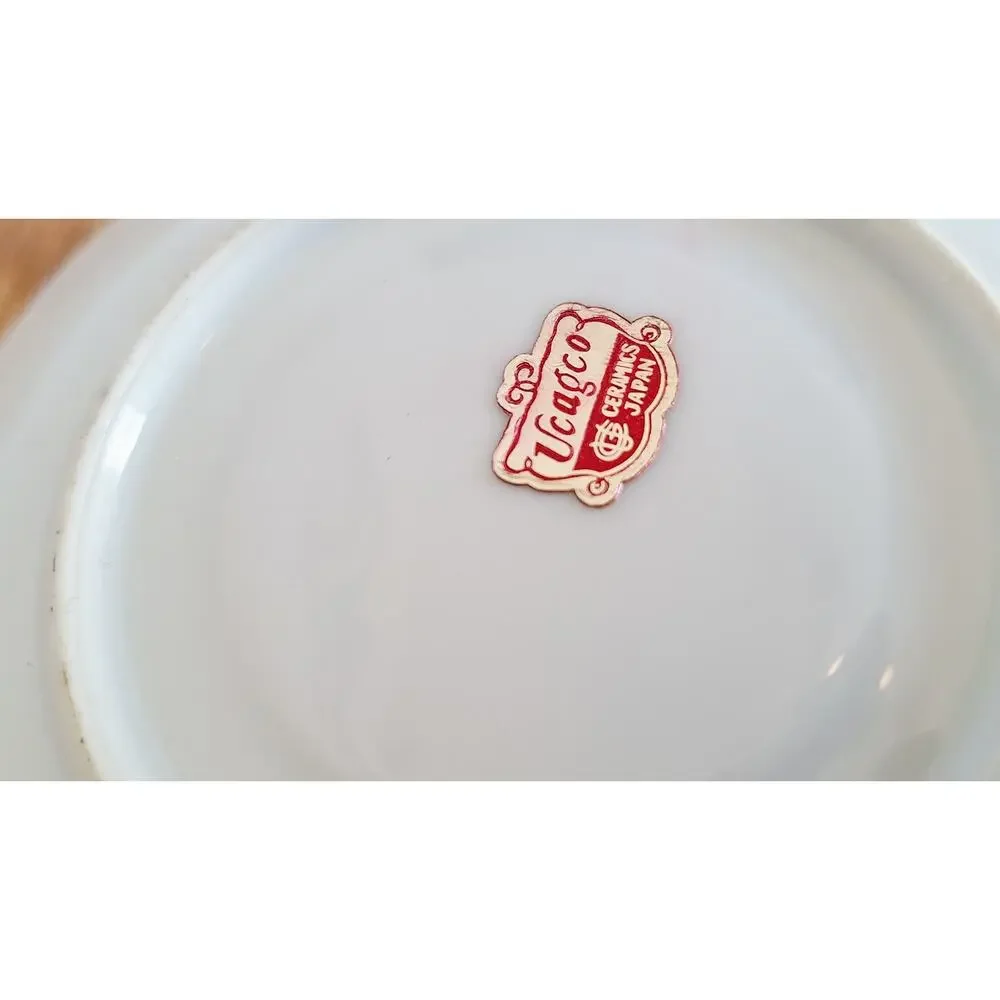 Ucagco China Replacement Saucer Blue Floral Gold Trim Vintage Japan Teacup Plate